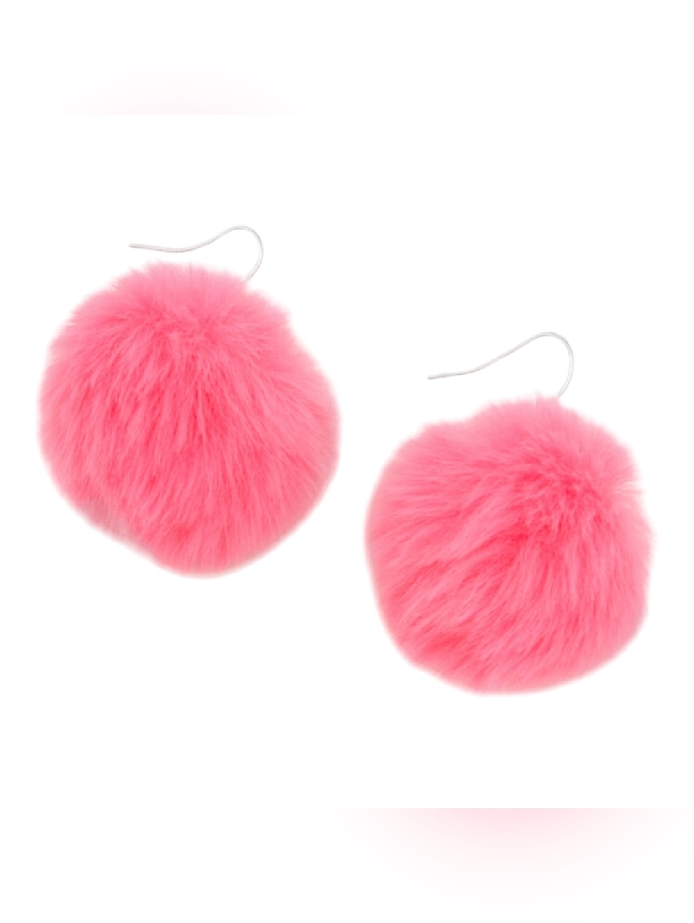 Pink Fur Ball Earrings